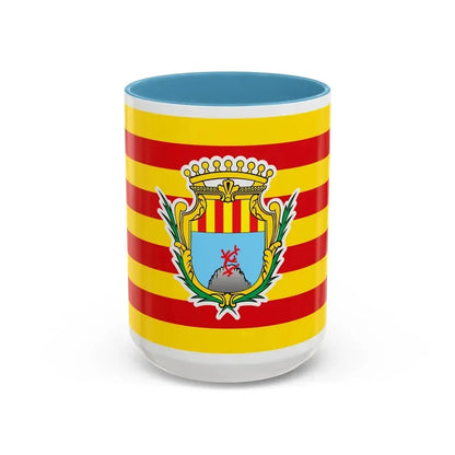 Flag of Alghero Italy - Accent Coffee Mug 15oz Light Blue - Go Mug Yourself