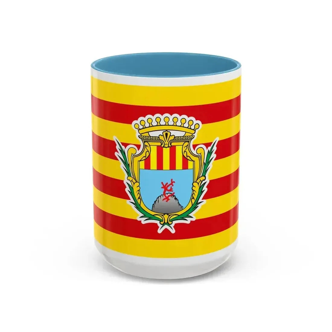 Flag of Alghero Italy - Accent Coffee Mug 15oz Light Blue - Go Mug Yourself