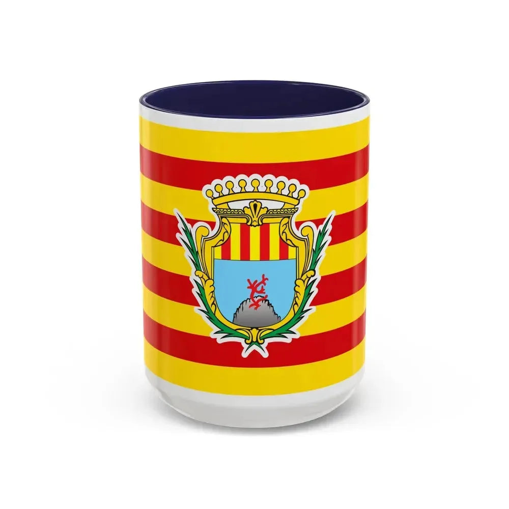 Flag of Alghero Italy - Accent Coffee Mug 15oz Navy - Go Mug Yourself