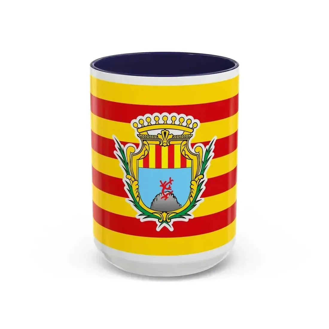 Flag of Alghero Italy - Accent Coffee Mug 15oz Navy - Go Mug Yourself