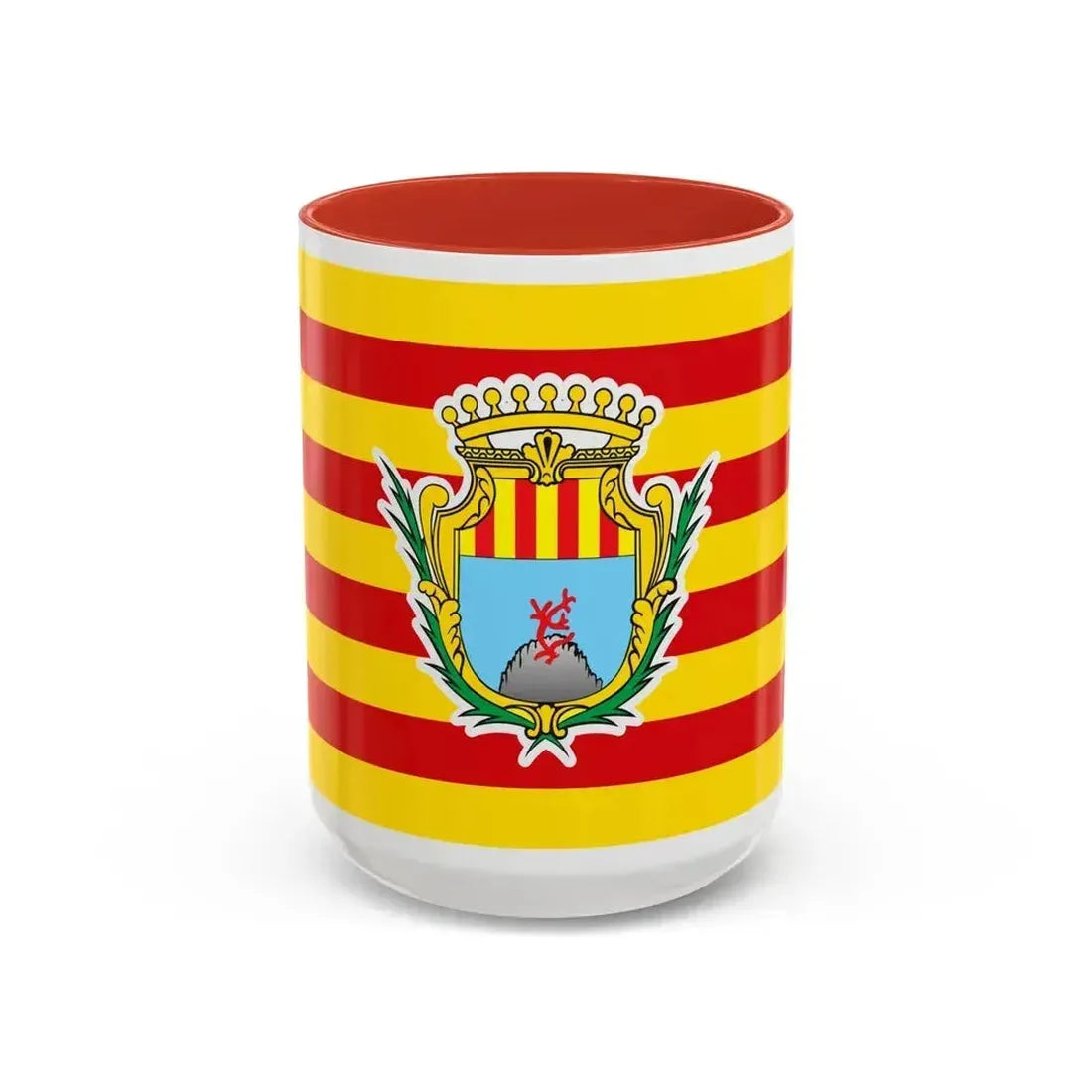 Flag of Alghero Italy - Accent Coffee Mug 15oz Red - Go Mug Yourself