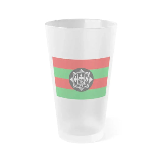 Flag of Ali Ahmad Khan's rebellion against Habibullah Kalakani - Frosted Pint Glass 16oz 16oz Frosted - Go Mug Yourself