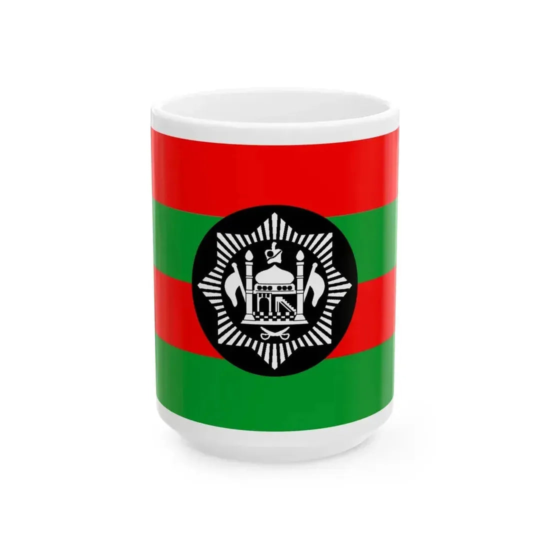 Flag of Ali Ahmad Khan's rebellion against Habibullah Kalakani - White Coffee Mug 15oz - Go Mug Yourself