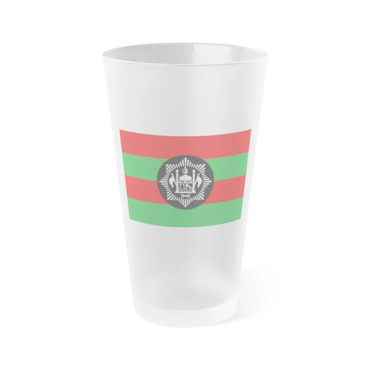 Flag of Ali Ahmad Khan's rebellion against Habibullah Kalakani - Frosted Pint Glass 16oz-16oz-Frosted-Go Mug Yourself