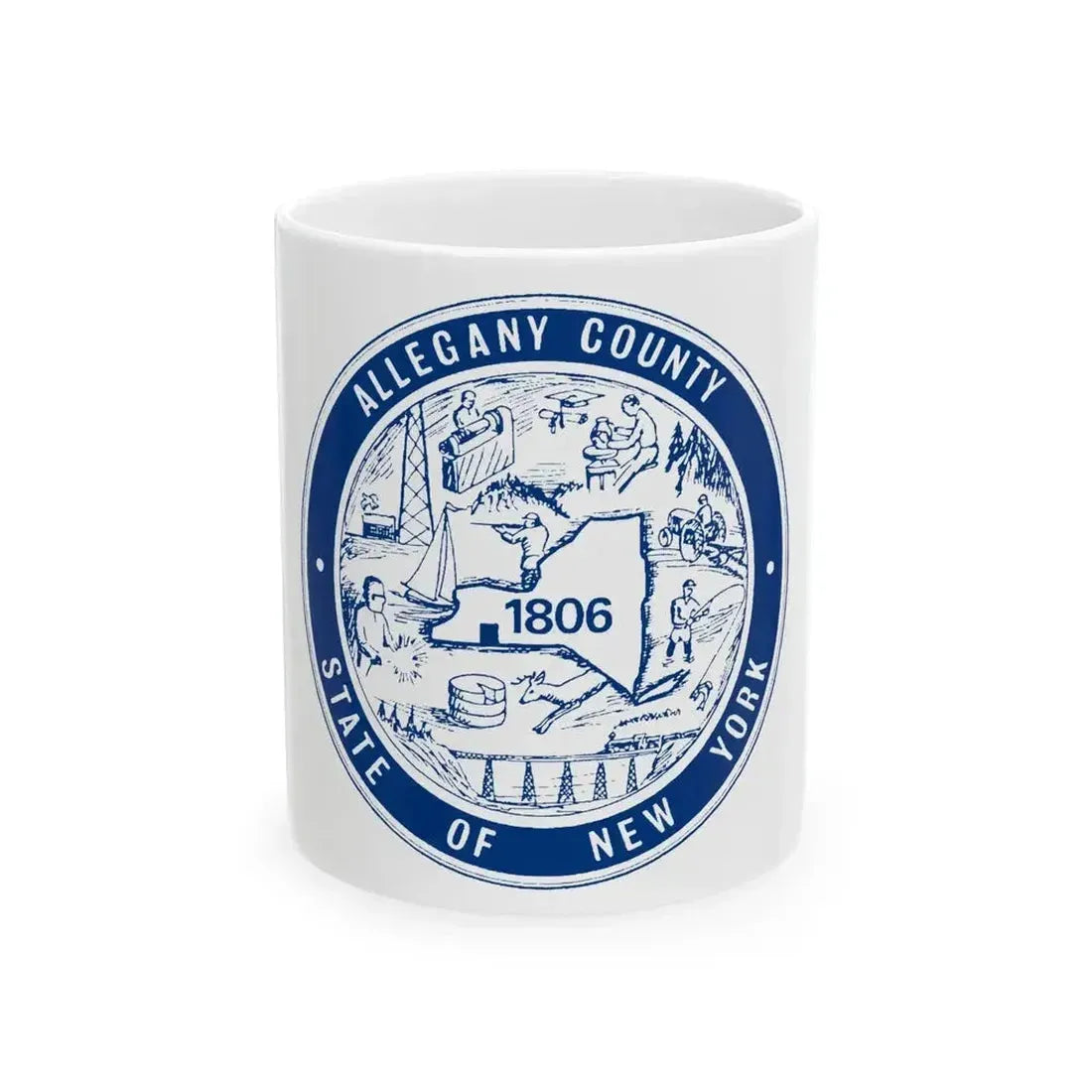 Flag of Allegany County New York (United States) White Coffee Mug 11oz - Go Mug Yourself