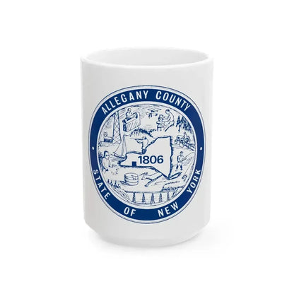 Flag of Allegany County New York (United States) White Coffee Mug 15oz - Go Mug Yourself