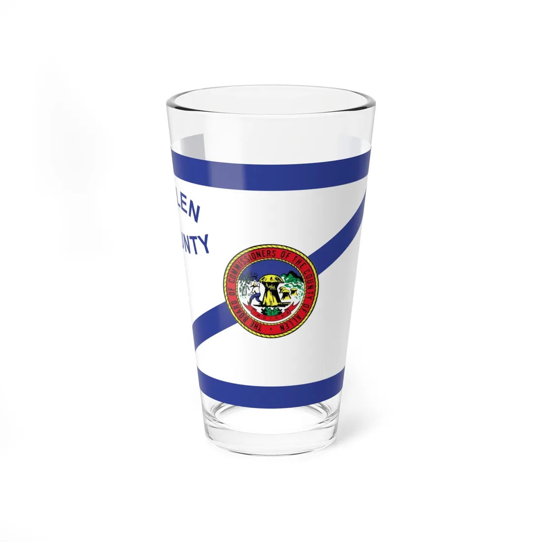 Flag of Allen County Indiana (India) Pint Glass 16oz 16oz - Go Mug Yourself