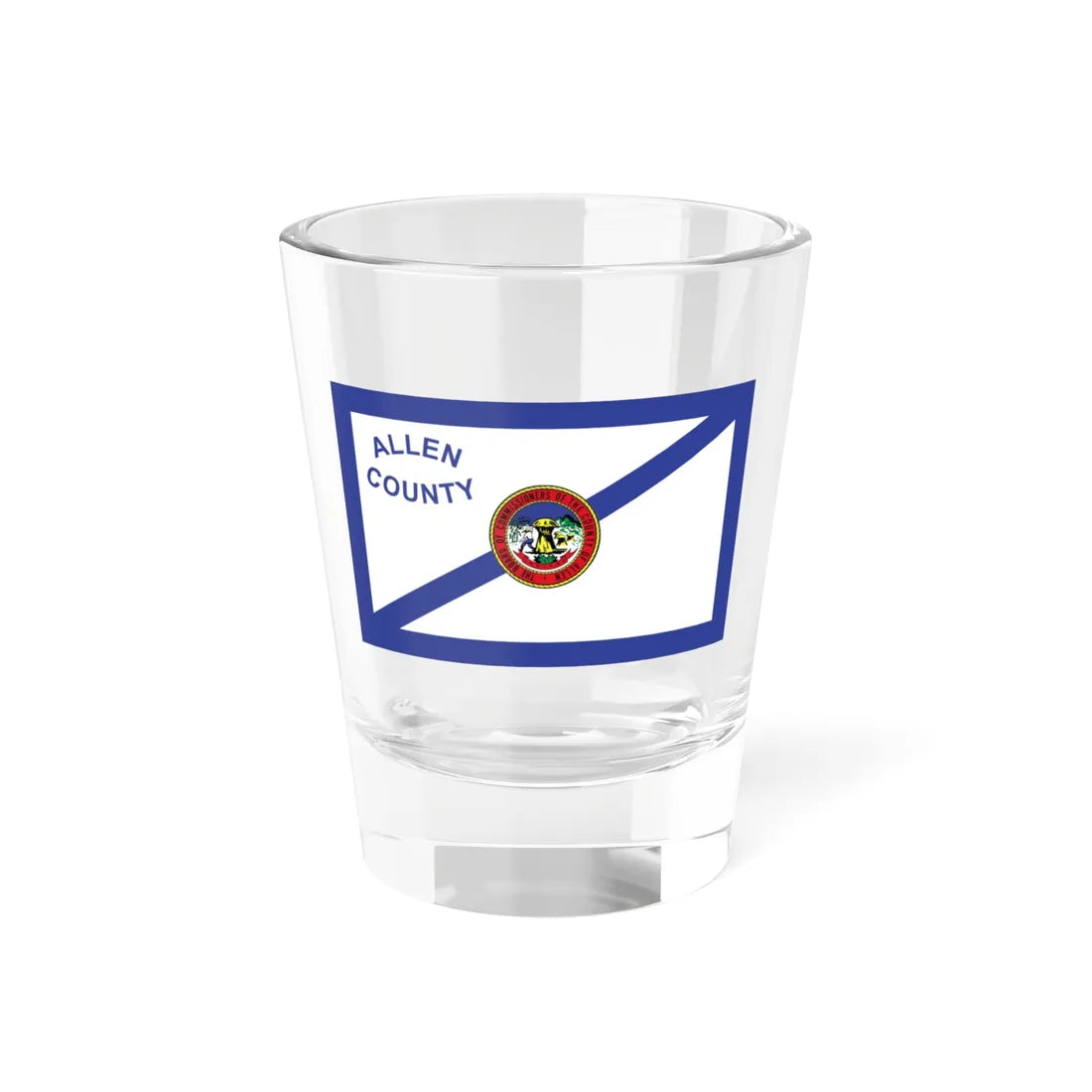 Flag of Allen County Indiana (India) Shot Glass 1.5oz 1.5oz - Go Mug Yourself