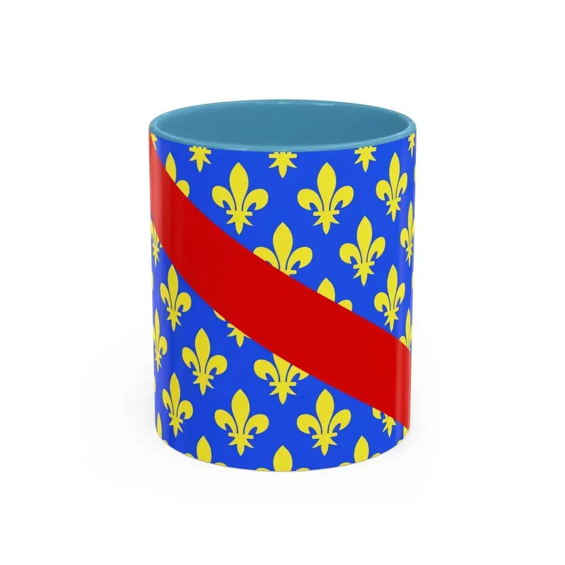 Flag of Allier France 2 - Accent Coffee Mug 11oz Light Blue - Go Mug Yourself