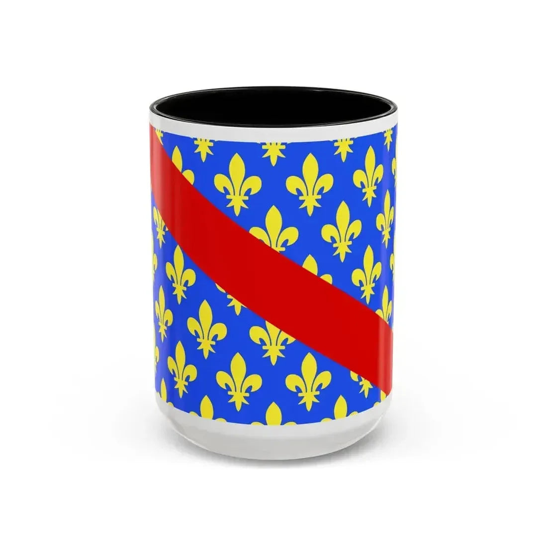 Flag of Allier France 2 - Accent Coffee Mug 15oz Black - Go Mug Yourself