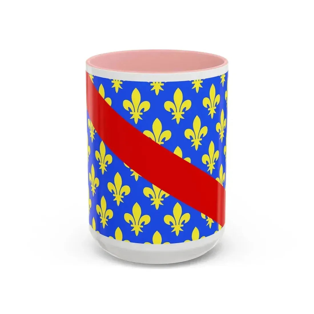 Flag of Allier France 2 - Accent Coffee Mug 15oz Pink - Go Mug Yourself