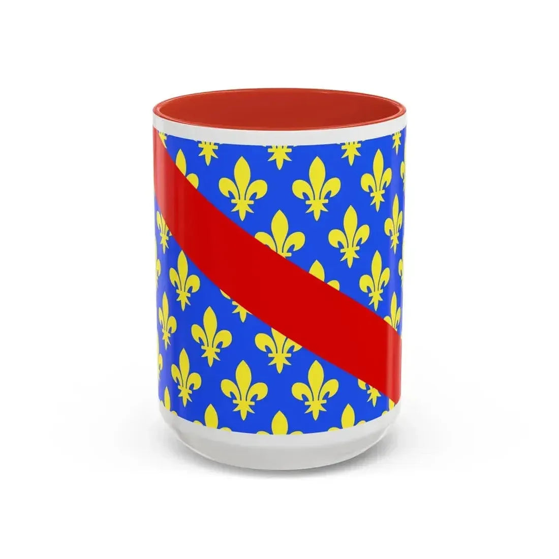 Flag of Allier France 2 - Accent Coffee Mug 15oz Red - Go Mug Yourself