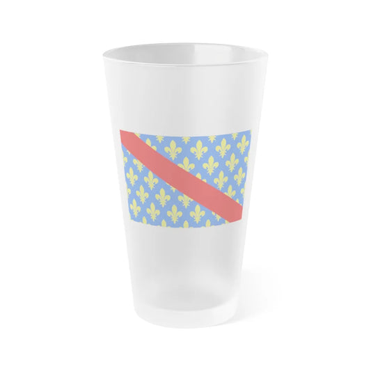 Flag of Allier France 2 - Frosted Pint Glass 16oz-16oz-Frosted-Go Mug Yourself