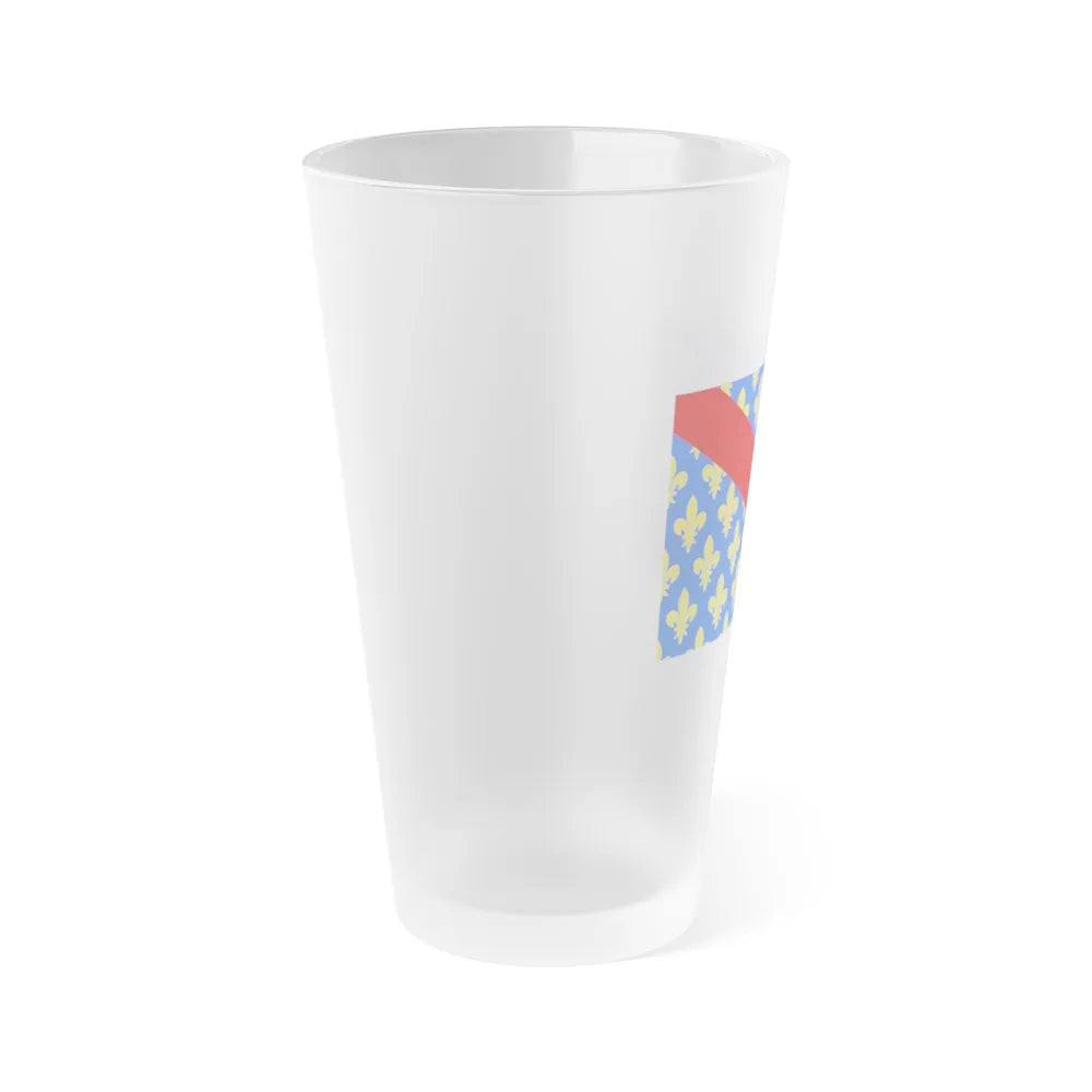 Flag of Allier France 2 - Frosted Pint Glass 16oz-Go Mug Yourself