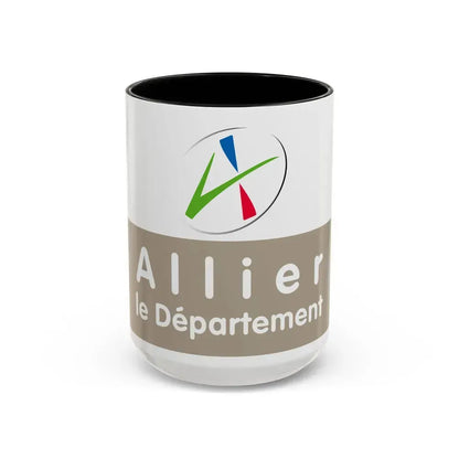 Flag of Allier France - Accent Coffee Mug 15oz Black - Go Mug Yourself