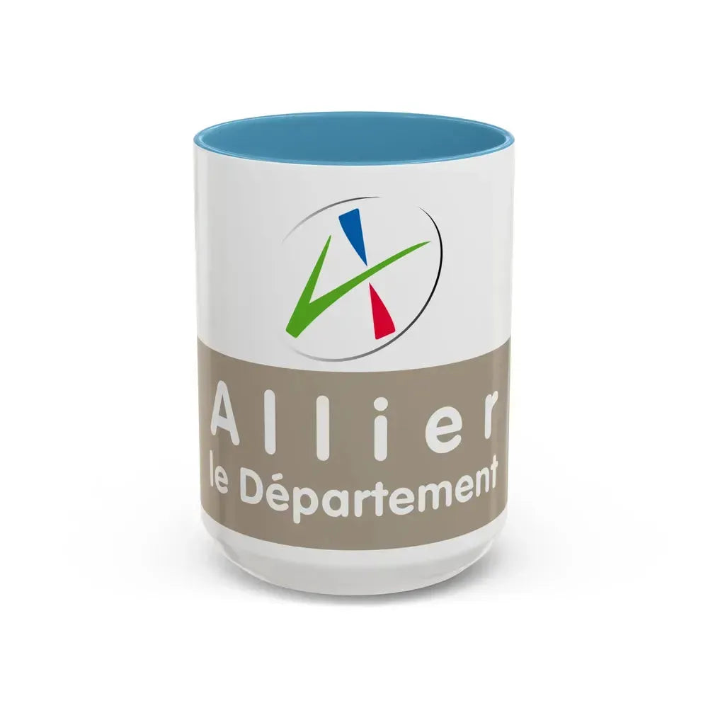 Flag of Allier France - Accent Coffee Mug 15oz Light Blue - Go Mug Yourself