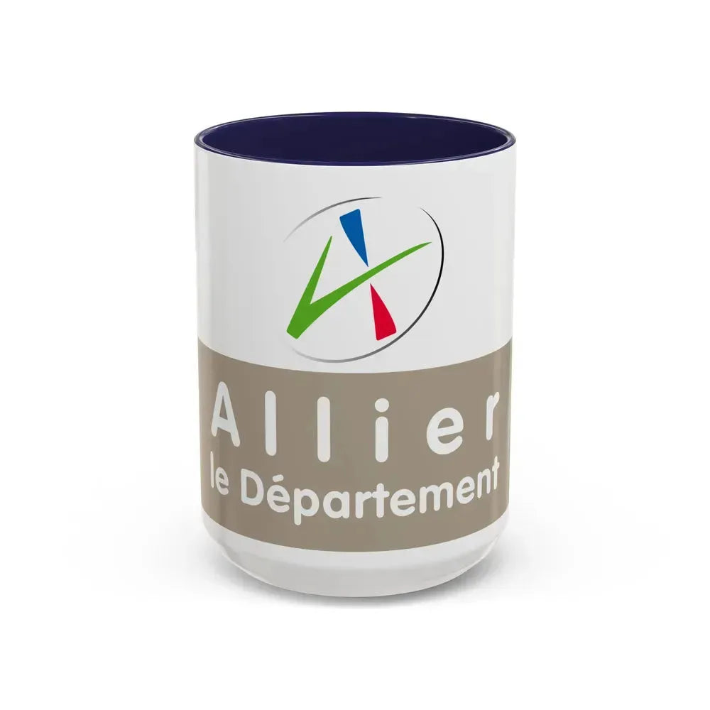 Flag of Allier France - Accent Coffee Mug 15oz Navy - Go Mug Yourself