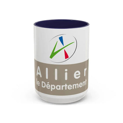 Flag of Allier France - Accent Coffee Mug 15oz Navy - Go Mug Yourself