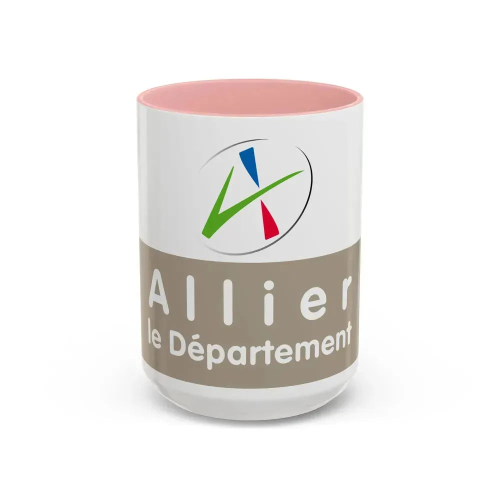 Flag of Allier France - Accent Coffee Mug 15oz Pink - Go Mug Yourself