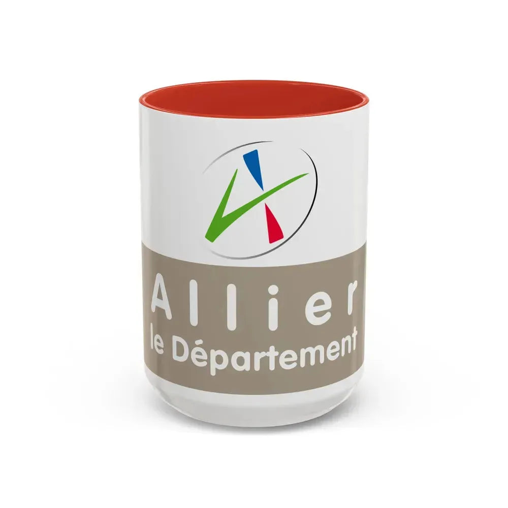 Flag of Allier France - Accent Coffee Mug 15oz Red - Go Mug Yourself