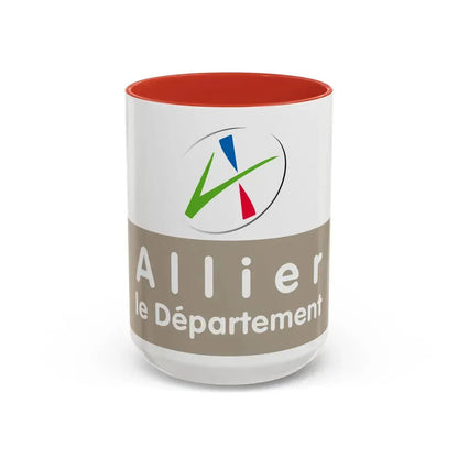 Flag of Allier France - Accent Coffee Mug 15oz Red - Go Mug Yourself