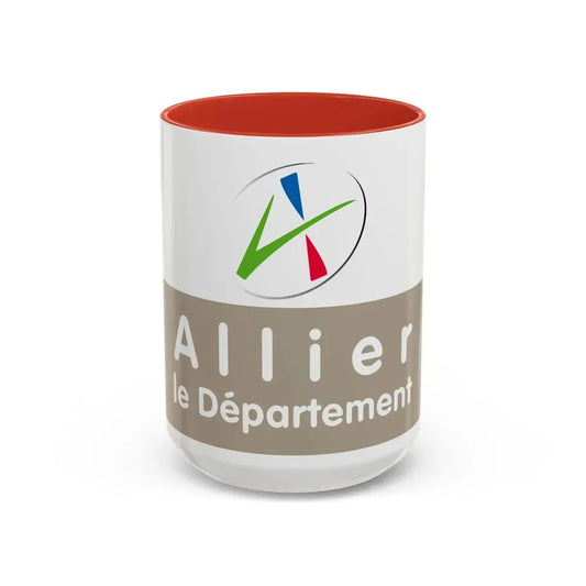 Flag of Allier France - Accent Coffee Mug 15oz Red - Go Mug Yourself