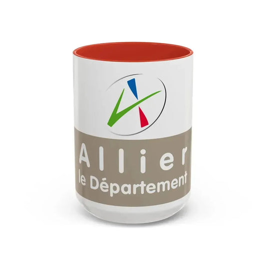 Flag of Allier France - Accent Coffee Mug 15oz Red - Go Mug Yourself