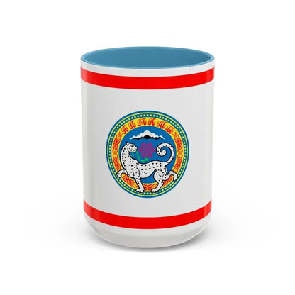 Flag of Almaty Kazakhstan - Accent Coffee Mug 15oz Light Blue - Go Mug Yourself
