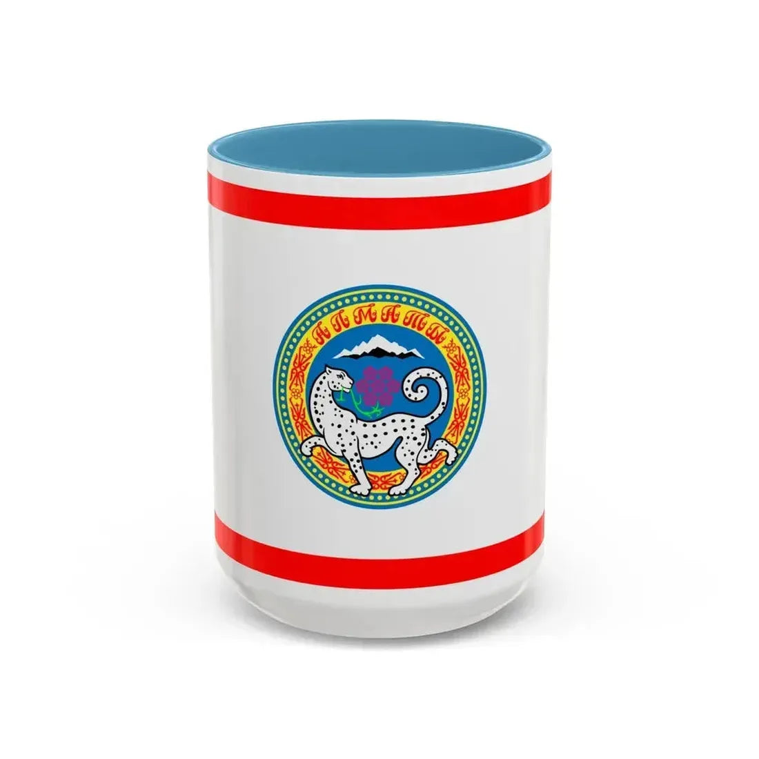 Flag of Almaty Kazakhstan - Accent Coffee Mug 15oz Light Blue - Go Mug Yourself