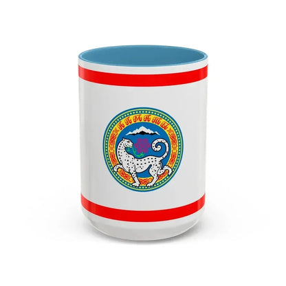 Flag of Almaty Kazakhstan - Accent Coffee Mug 15oz Light Blue - Go Mug Yourself