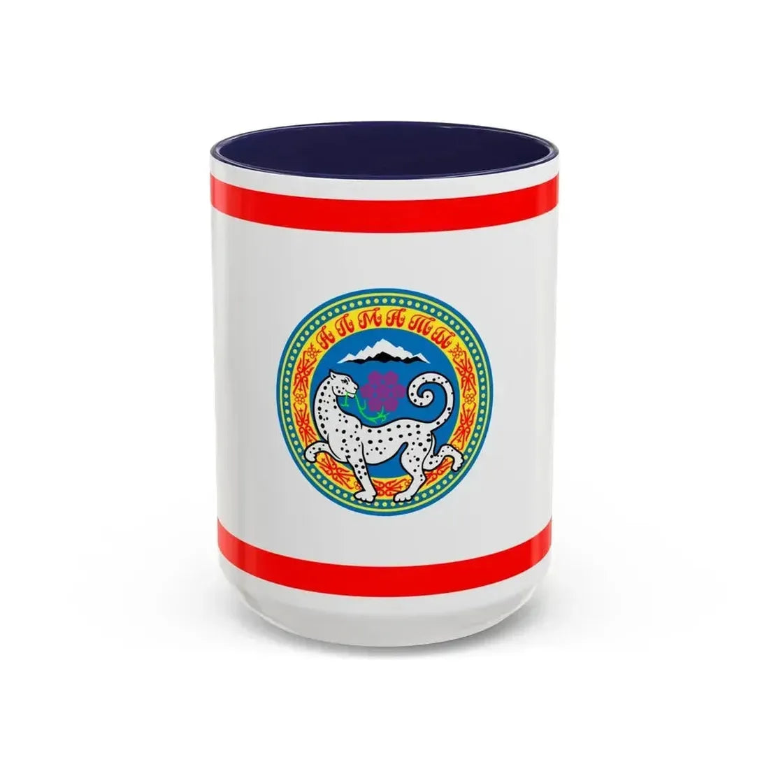 Flag of Almaty Kazakhstan - Accent Coffee Mug 15oz Navy - Go Mug Yourself
