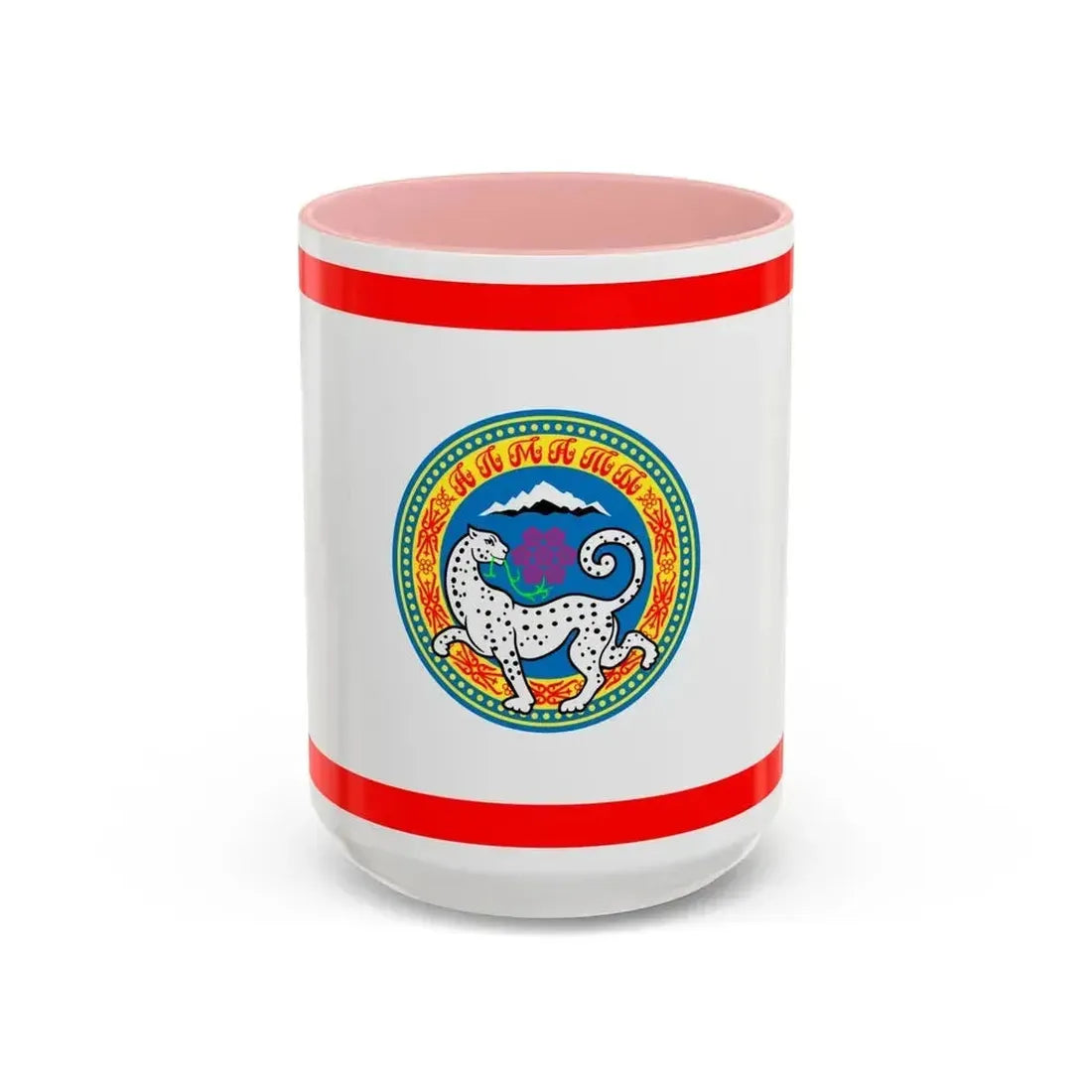 Flag of Almaty Kazakhstan - Accent Coffee Mug 15oz Pink - Go Mug Yourself