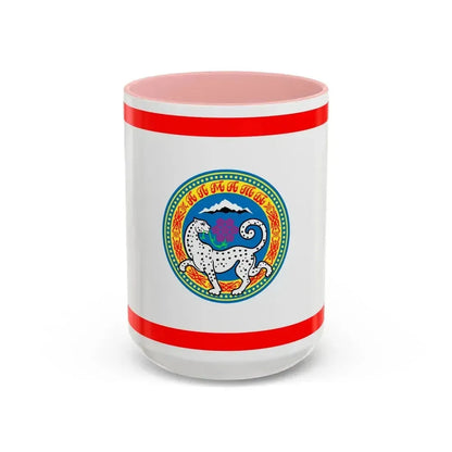 Flag of Almaty Kazakhstan - Accent Coffee Mug 15oz Pink - Go Mug Yourself