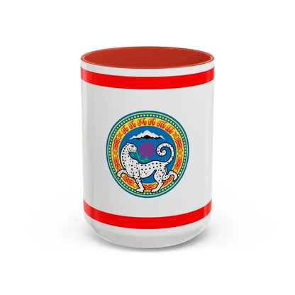 Flag of Almaty Kazakhstan - Accent Coffee Mug 15oz Red - Go Mug Yourself