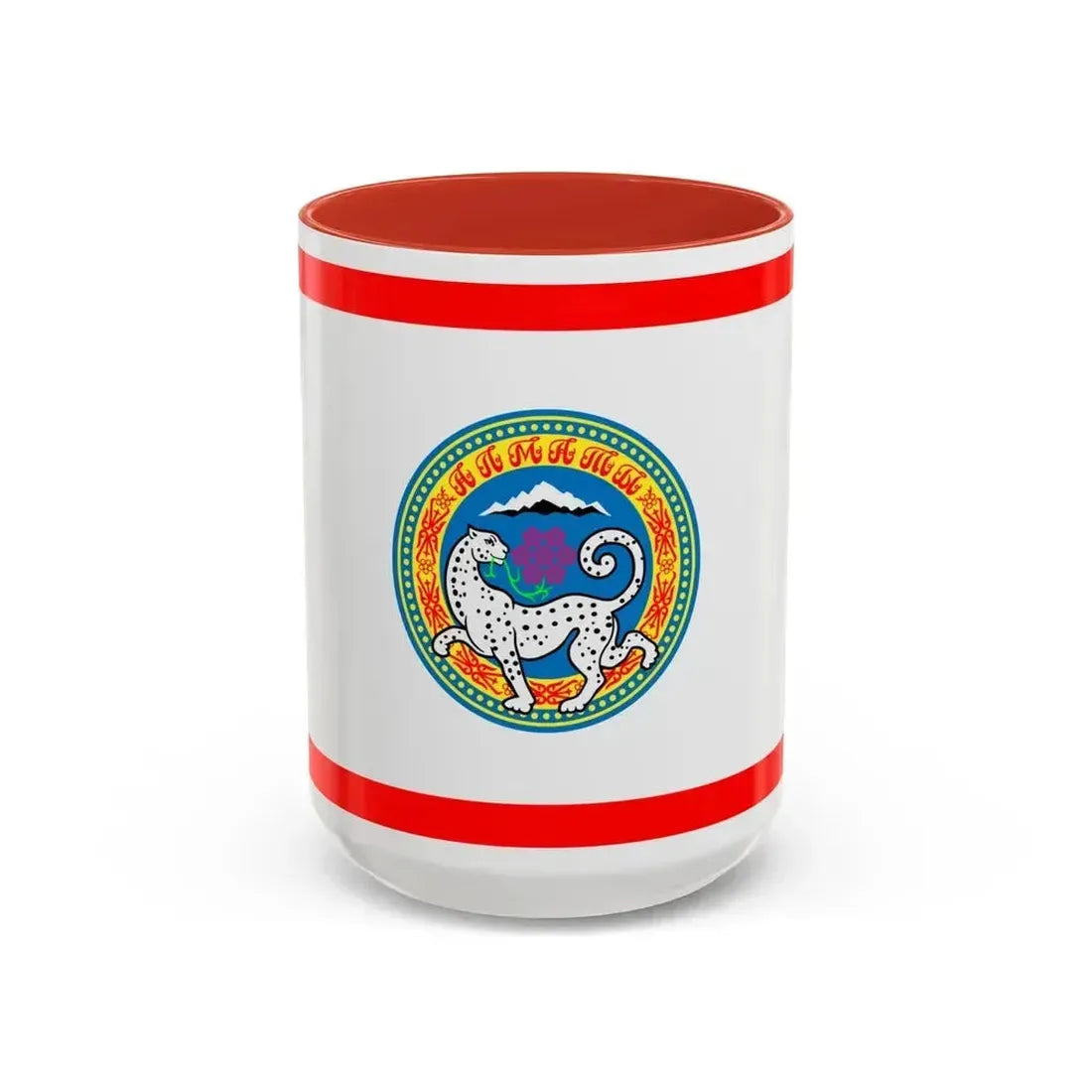 Flag of Almaty Kazakhstan - Accent Coffee Mug 15oz Red - Go Mug Yourself