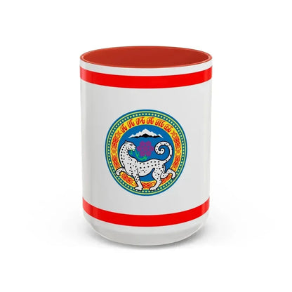 Flag of Almaty Kazakhstan - Accent Coffee Mug 15oz Red - Go Mug Yourself