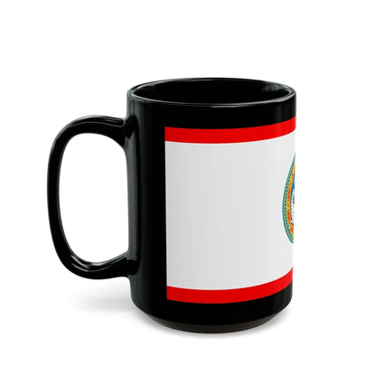 Flag of Almaty Kazakhstan - Black Coffee Mug-Go Mug Yourself