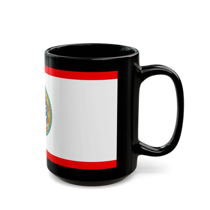 Flag of Almaty Kazakhstan - Black Coffee Mug-Go Mug Yourself