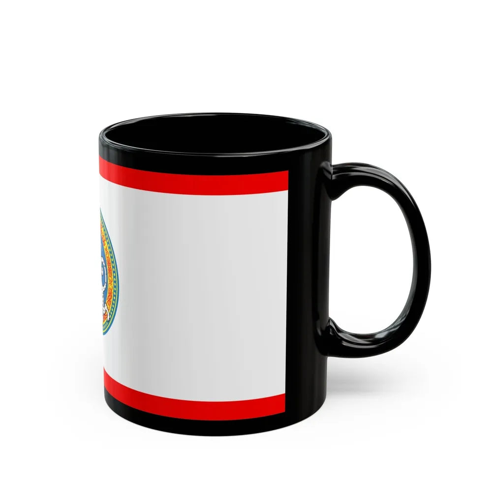 Flag of Almaty Kazakhstan - Black Coffee Mug-Go Mug Yourself