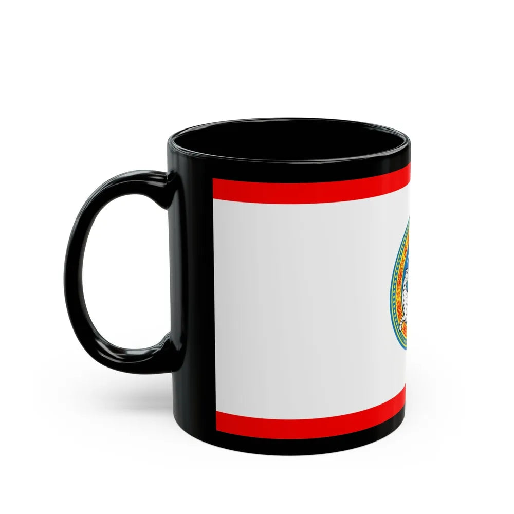 Flag of Almaty Kazakhstan - Black Coffee Mug-Go Mug Yourself