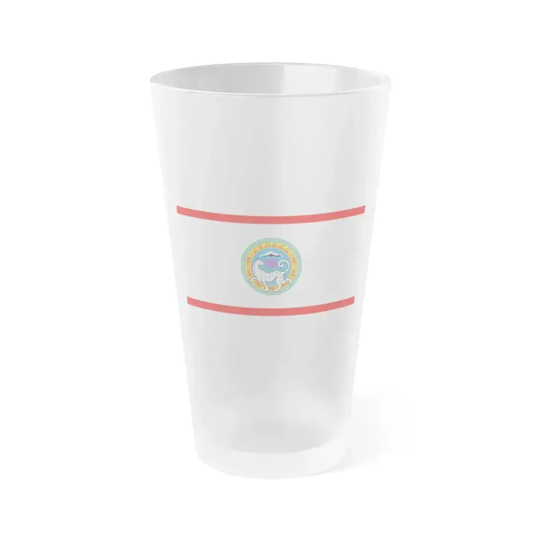 Flag of Almaty Kazakhstan - Frosted Pint Glass 16oz 16oz Frosted - Go Mug Yourself