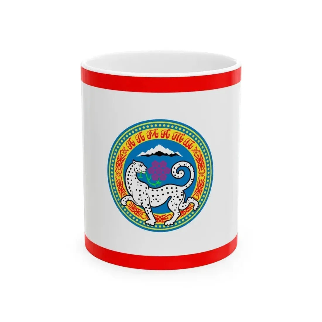 Flag of Almaty Kazakhstan - White Coffee Mug 11oz - Go Mug Yourself