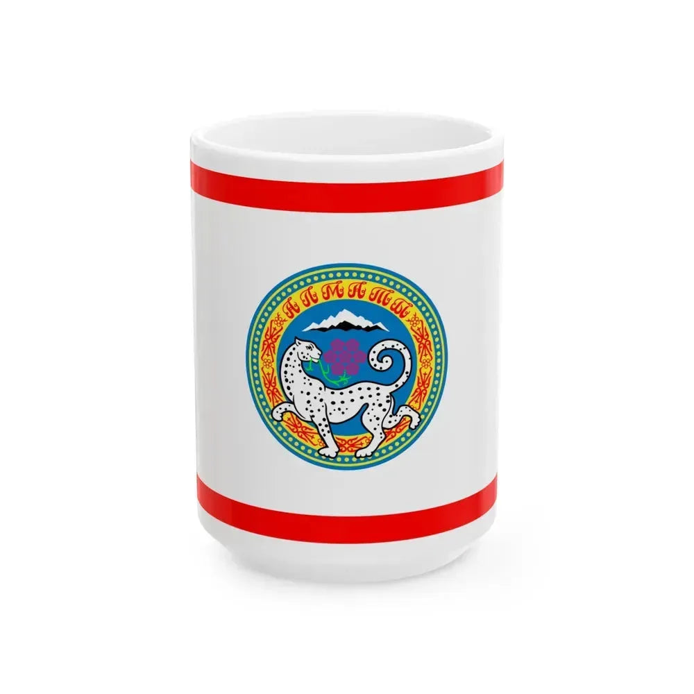 Flag of Almaty Kazakhstan - White Coffee Mug 15oz - Go Mug Yourself