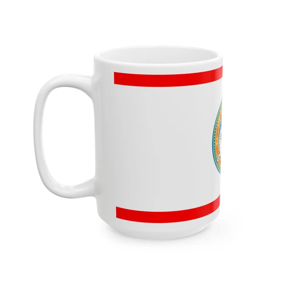 Flag of Almaty Kazakhstan - White Coffee Mug-Go Mug Yourself