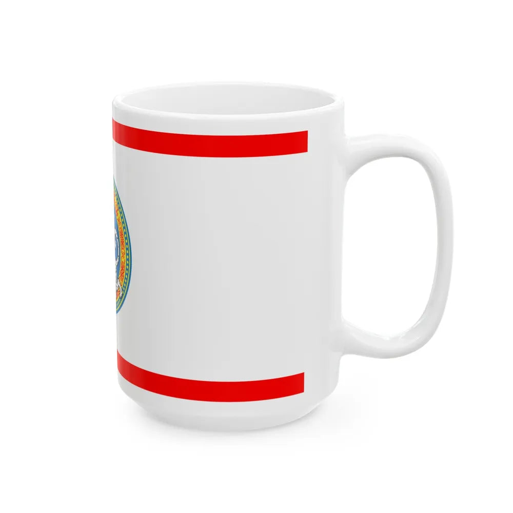 Flag of Almaty Kazakhstan - White Coffee Mug-Go Mug Yourself