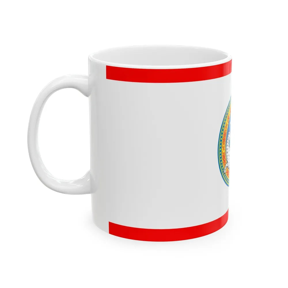 Flag of Almaty Kazakhstan - White Coffee Mug-Go Mug Yourself