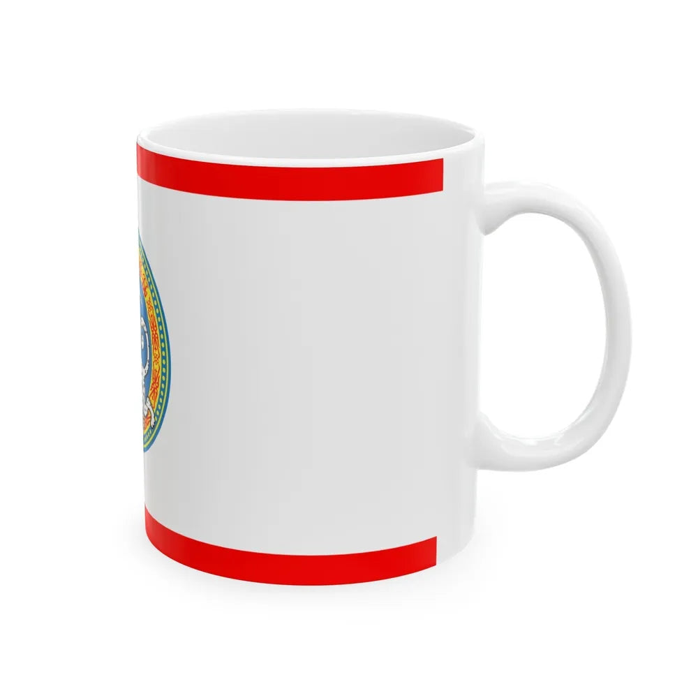 Flag of Almaty Kazakhstan - White Coffee Mug-Go Mug Yourself