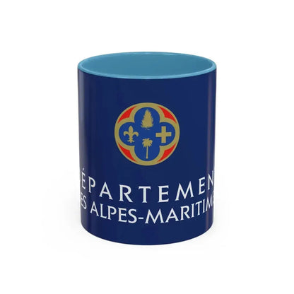 Flag of Alpes Maritimes France - Accent Coffee Mug 11oz Light Blue - Go Mug Yourself