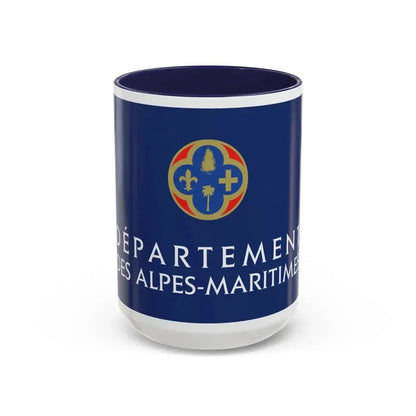 Flag of Alpes Maritimes France - Accent Coffee Mug 15oz Navy - Go Mug Yourself