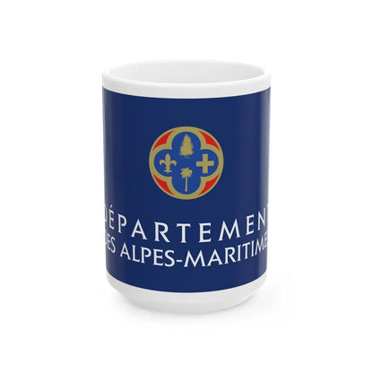 Flag of Alpes Maritimes France - White Coffee Mug-15oz-Go Mug Yourself